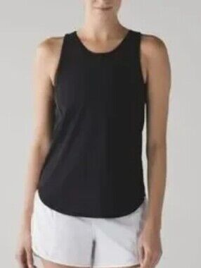 Lululemon Black Mesh-Trim Performance Tank Top